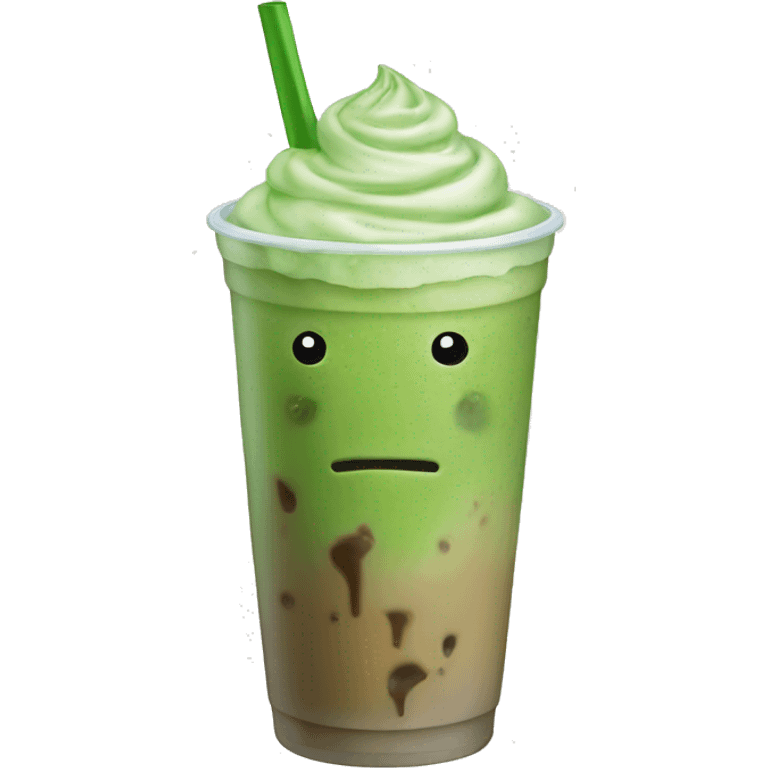 iced matcha latte in a cup  emoji