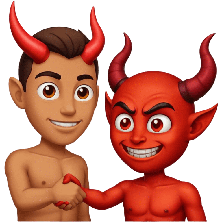 shaking hands wit devil  emoji