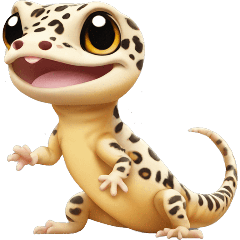 Cute leopard gecko emoji