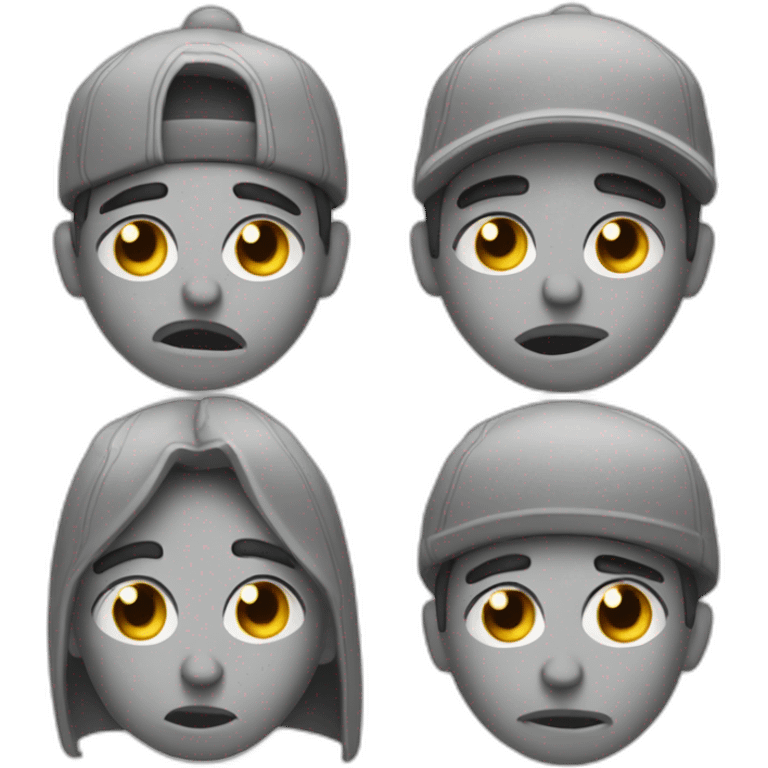 4 emotions happy sad neutral angry grey scale rappers emoji