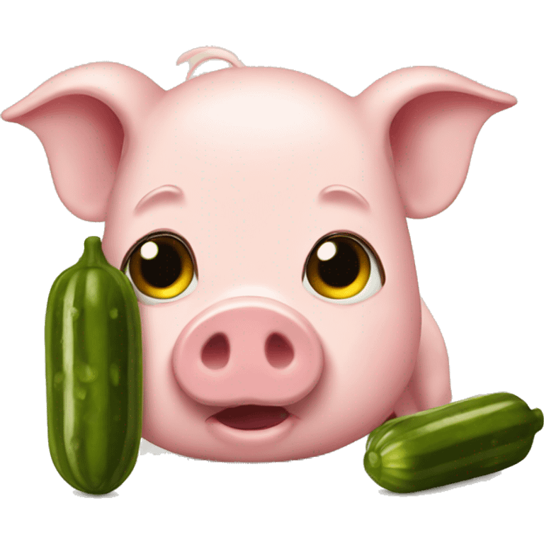 Pig eating pickles  emoji