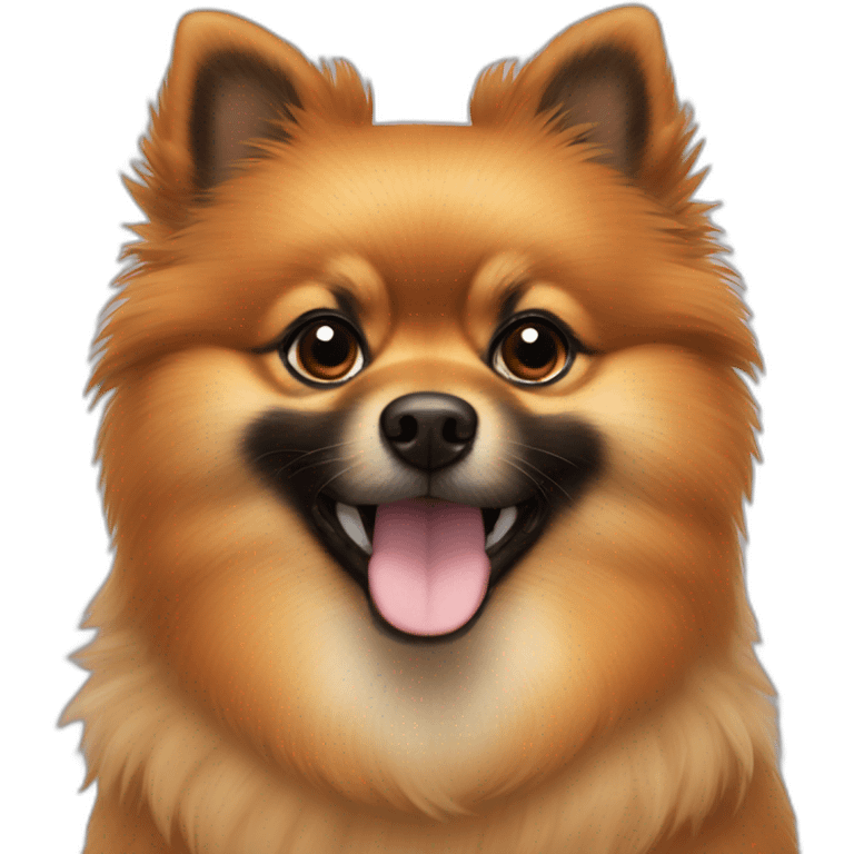 smiling black orange spotted pomeranian emoji