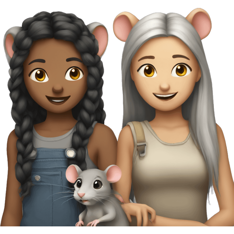 Rats girls together  emoji