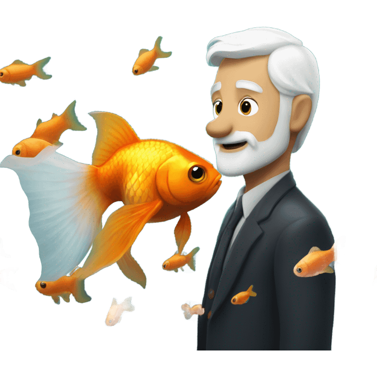 goldfish with man with white hair emoji