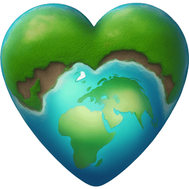 Heart with earth inside for earth day emoji