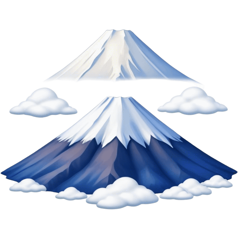 Cinematic Realistic Mount Fuji Landscape Emoji, depicted with the iconic snow-capped peak set against a serene sky rendered with lifelike textures and breathtaking, natural lighting. emoji