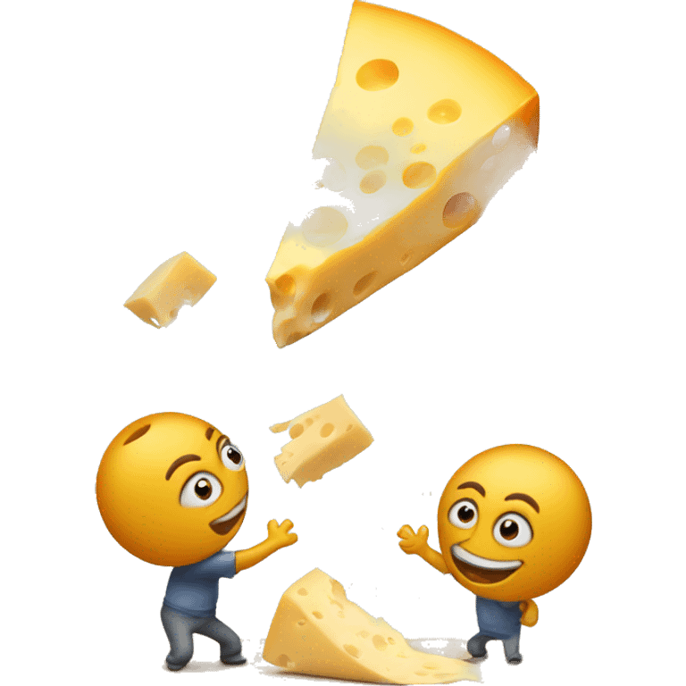 cheese throwing out another cheese emoji