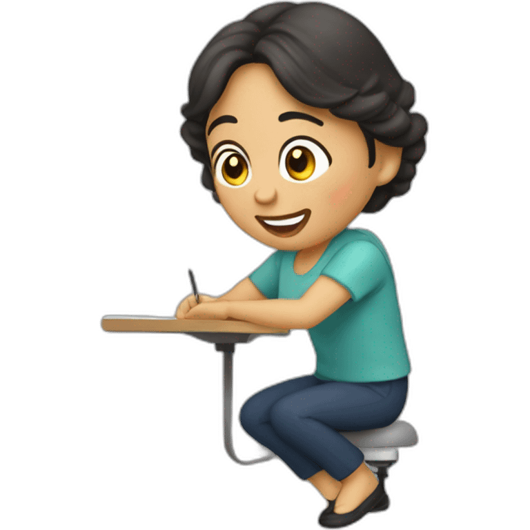 Vilma nuñez escribiendo emoji