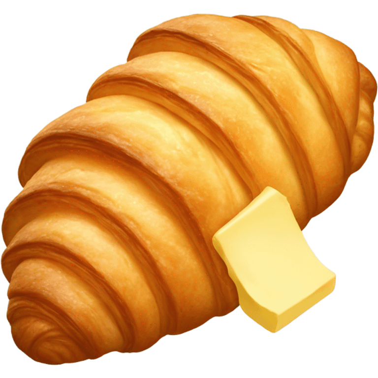 Croissant with butter on it emoji