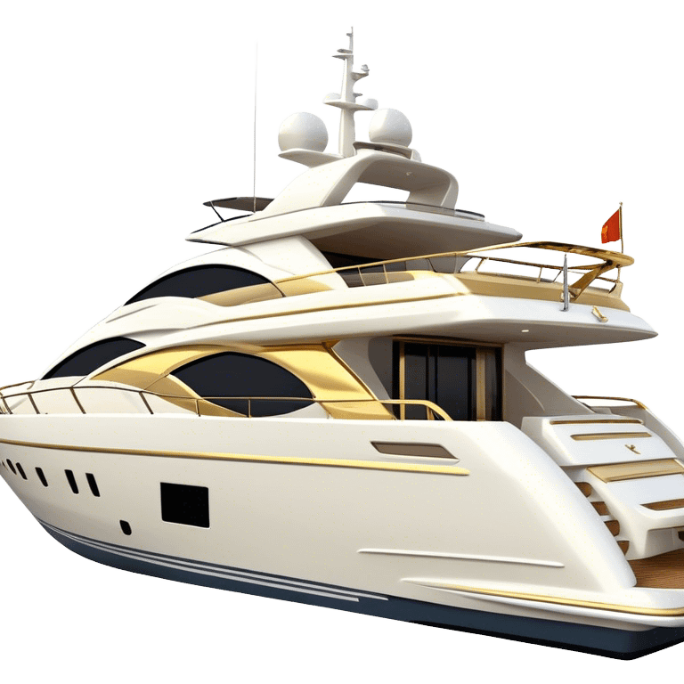 Luxury Yacht - Azimut 72 (Model Year: 2020) (Iconic colour: White with gold trim) emoji