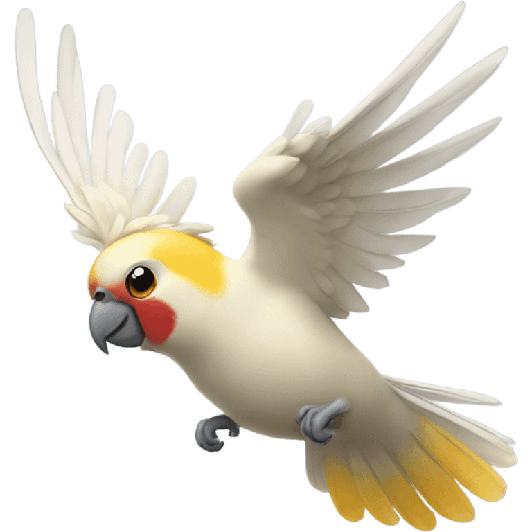 cockatiel bird flying emoji