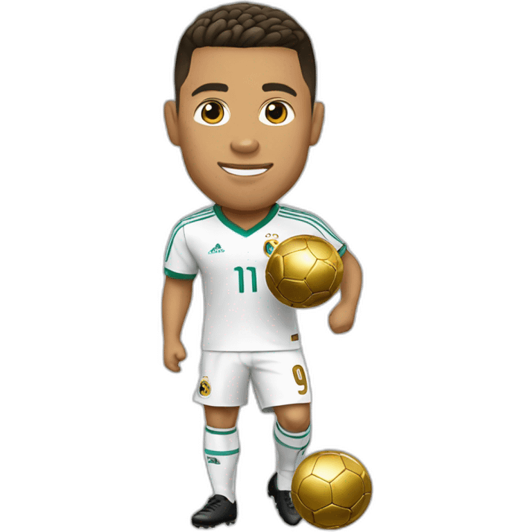 Ronaldo avec un ballon d'or emoji