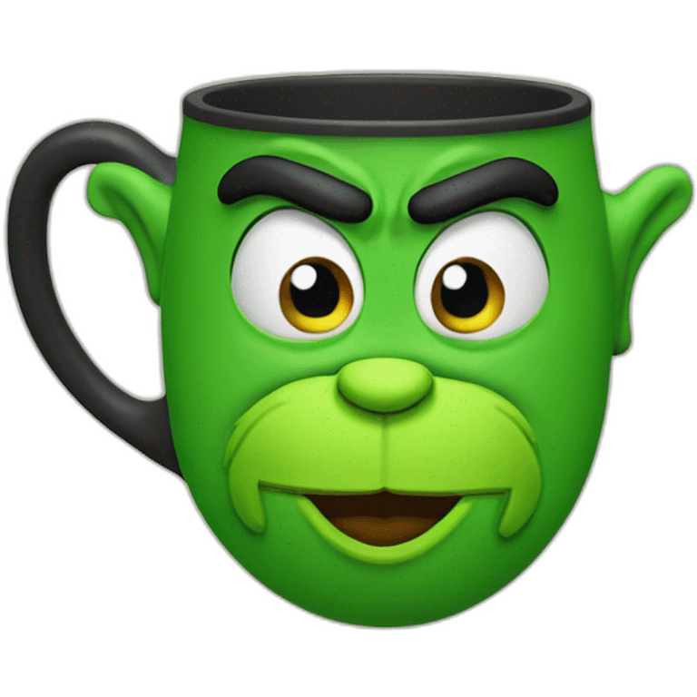 Grinch face mug emoji