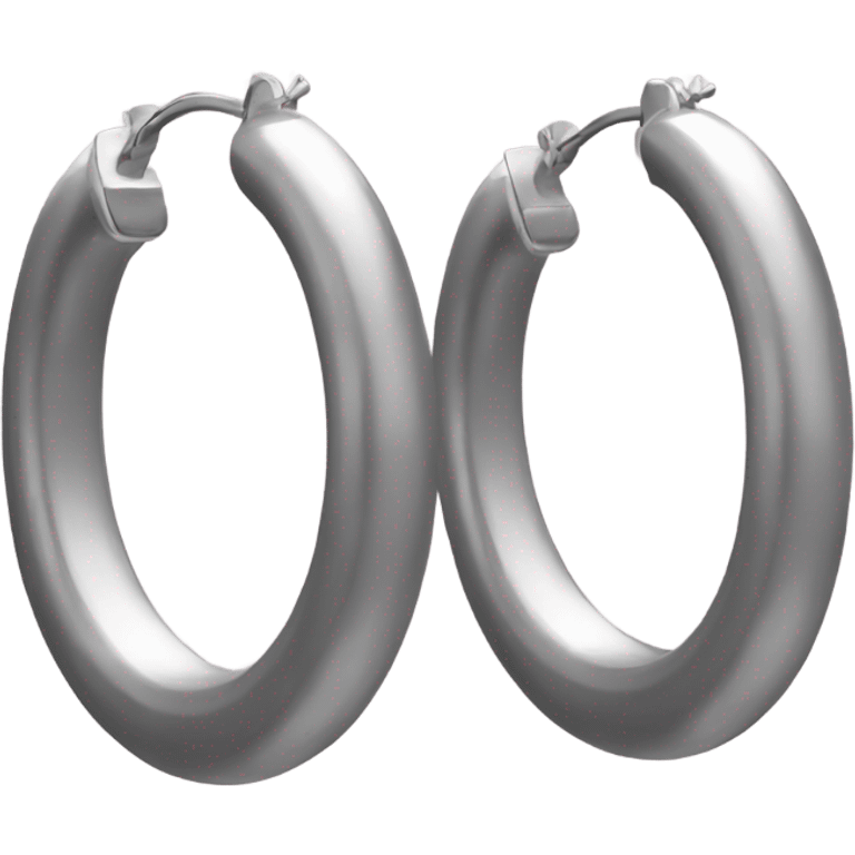 chunky silver hoop earrings emoji