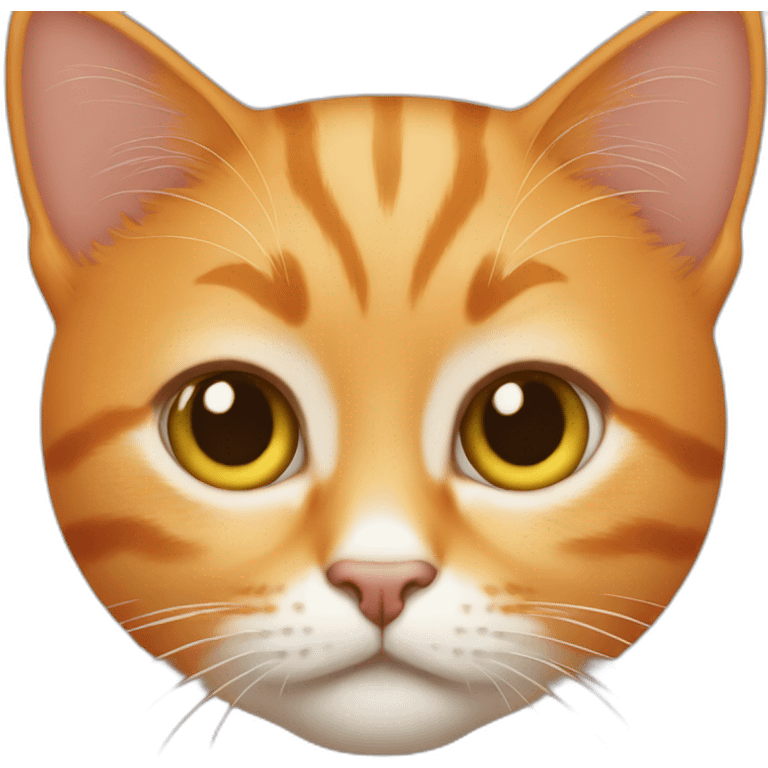 Very small orange cat with thin face emoji