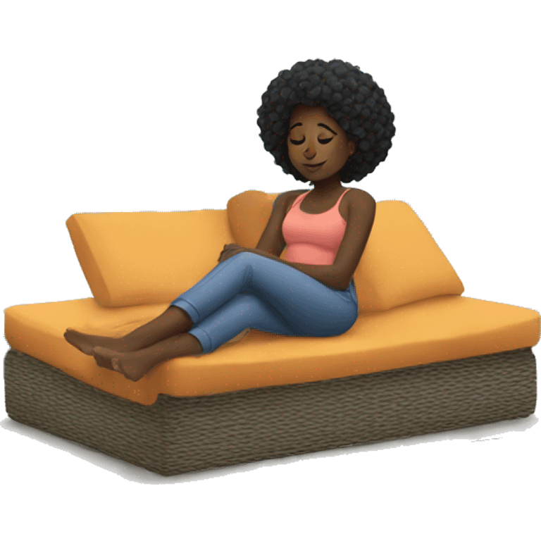 Black girl relaxing emoji