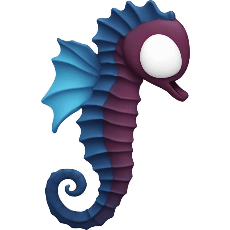 seahorse (burgundy and dark blue) emoji