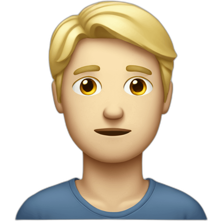 blonde man with math symbols on his eyes like he is very tired of studying emoji