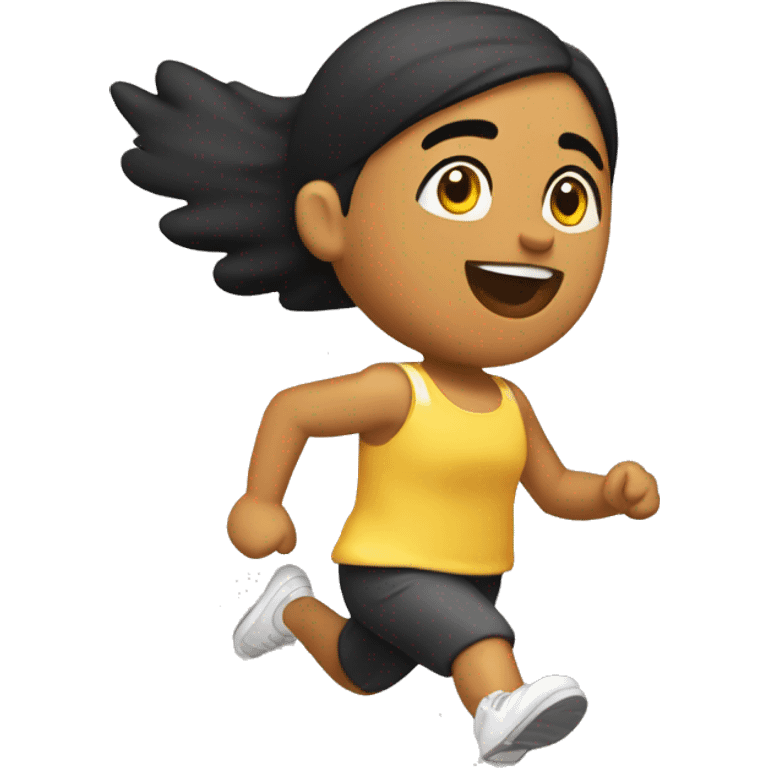 Chica morena corriendo  emoji