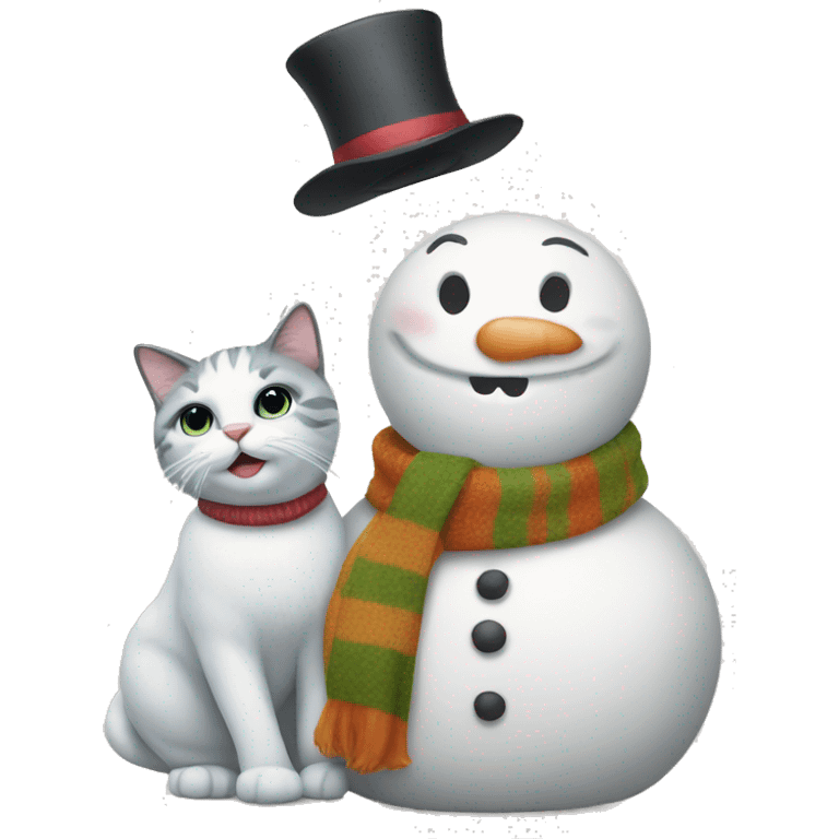  snowman and cat emoji