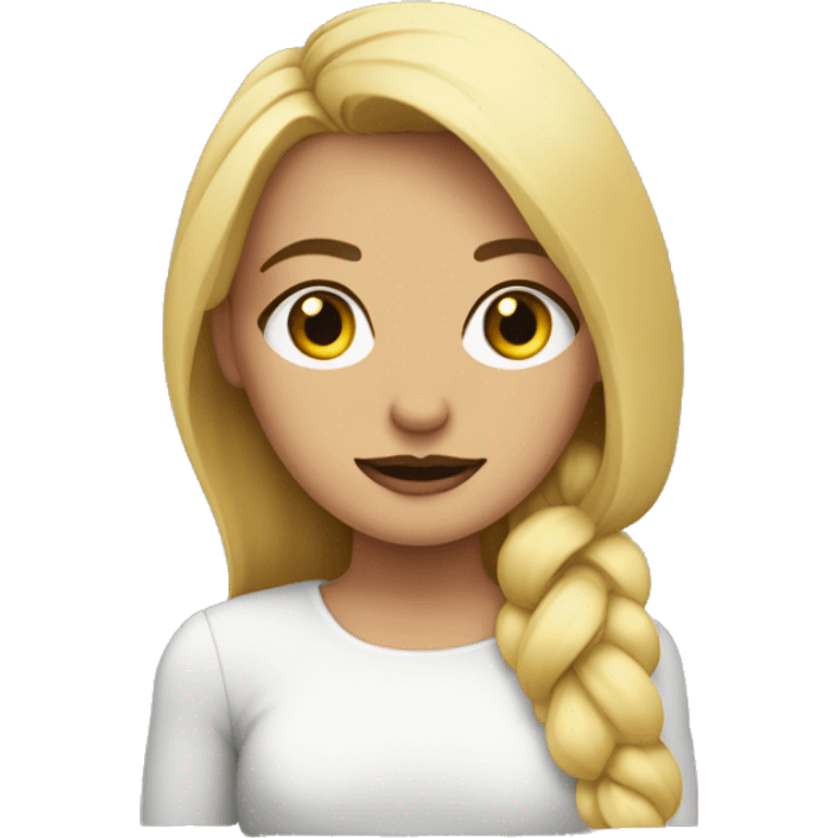 Mujer rubia con rulos y ojos nnegros  emoji