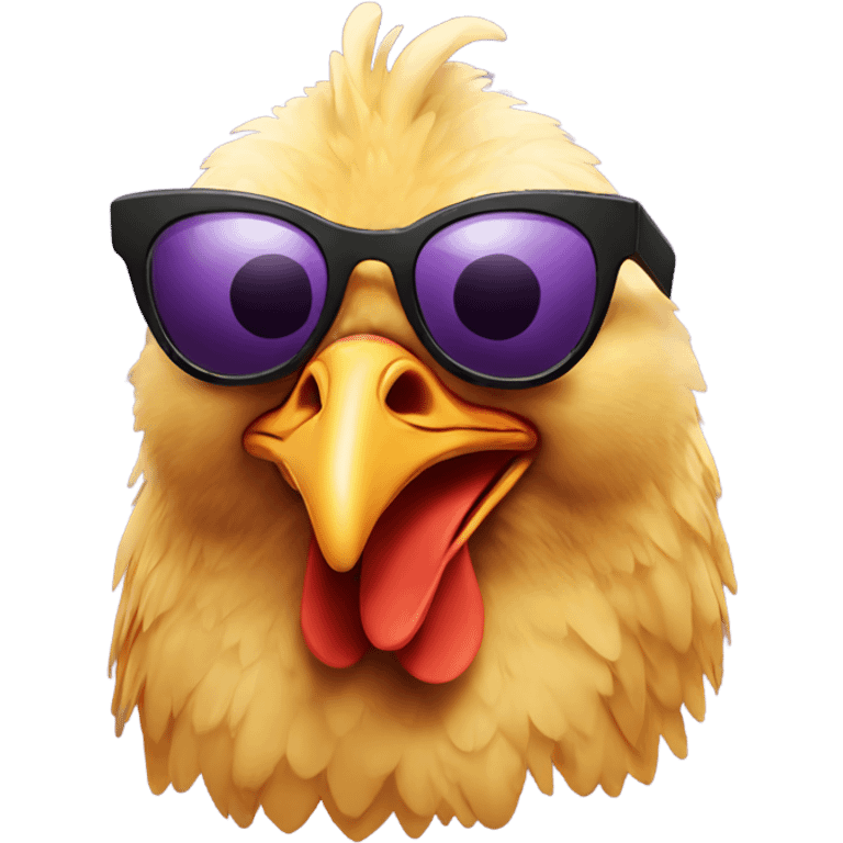 chicken wearing sunglasses emoji