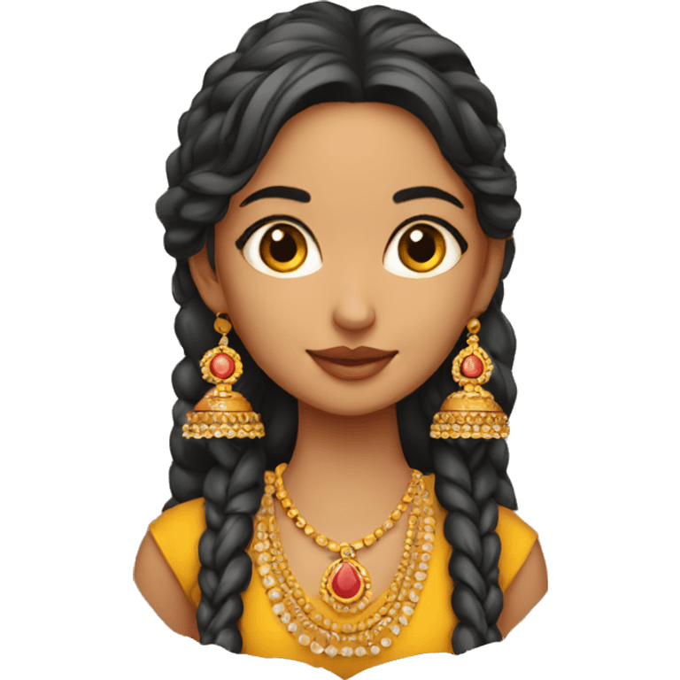 Girl with ear jhumka emoji