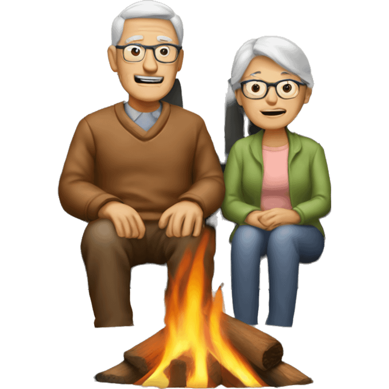 Old couple firepit emoji