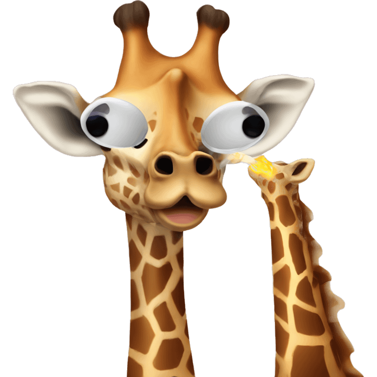 Giraffe vaping emoji