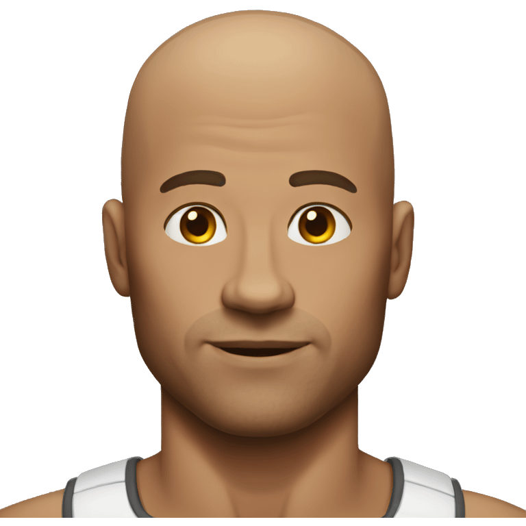 Bold Man with muscle no hair  emoji