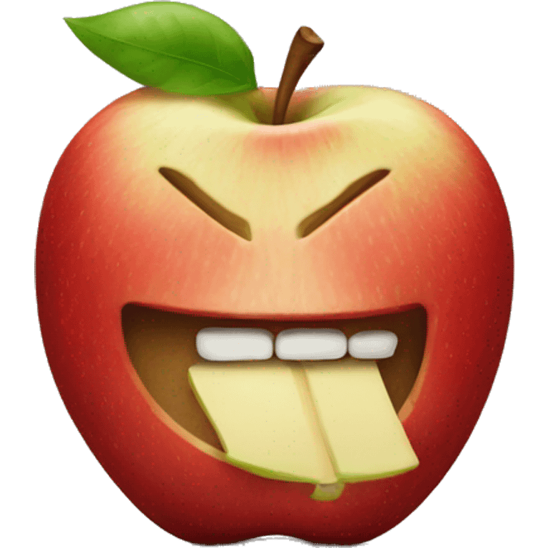 an apple eat apple emoji