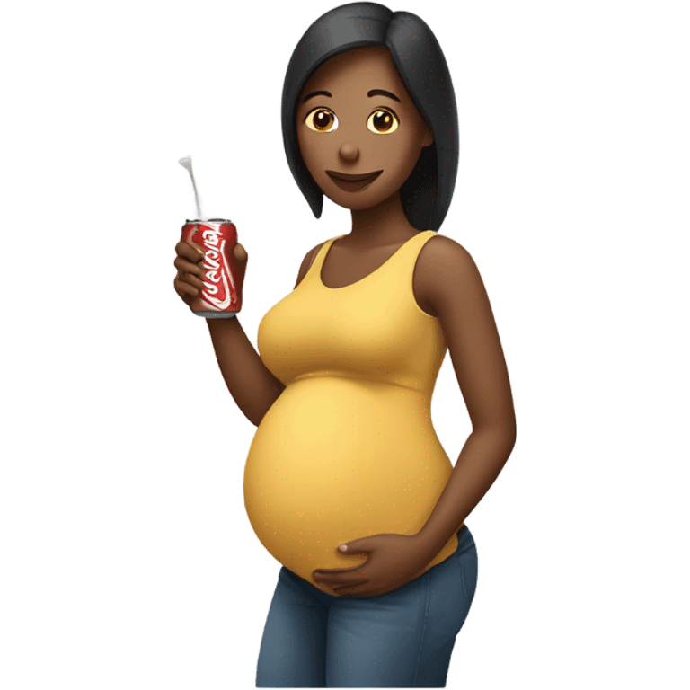 pregnant woman drinking soda emoji