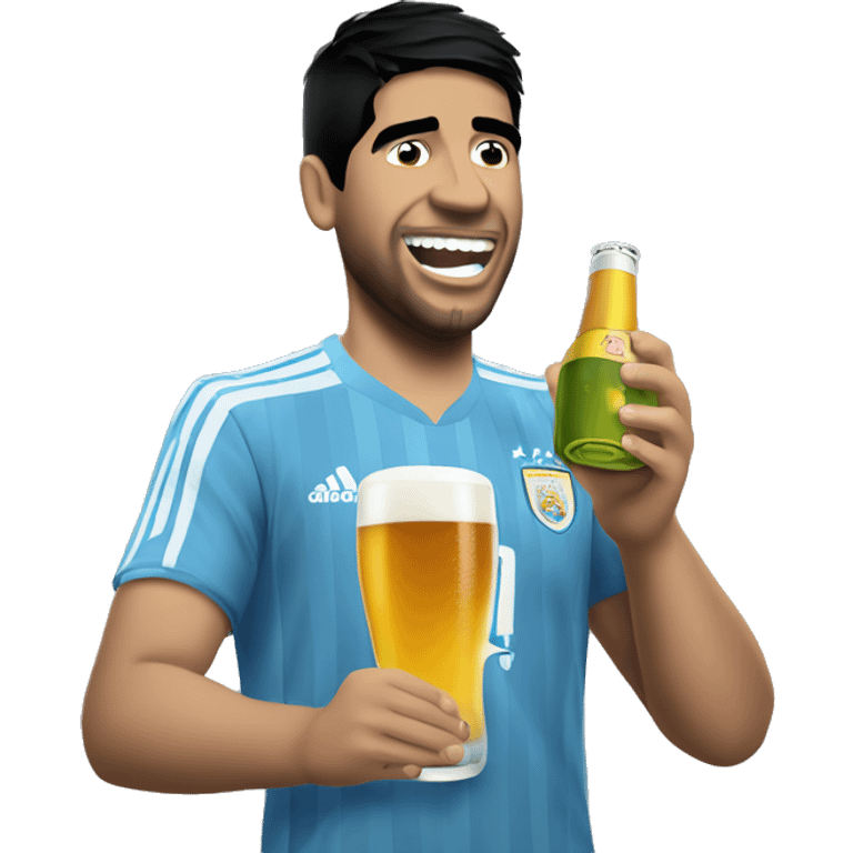 Luis Suárez drink beer emoji