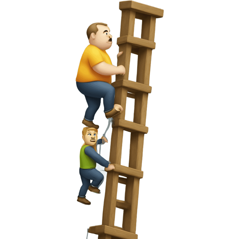 Fat man climbing tower emoji