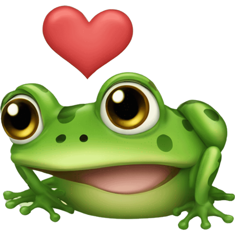 A frog saying “I love u” emoji