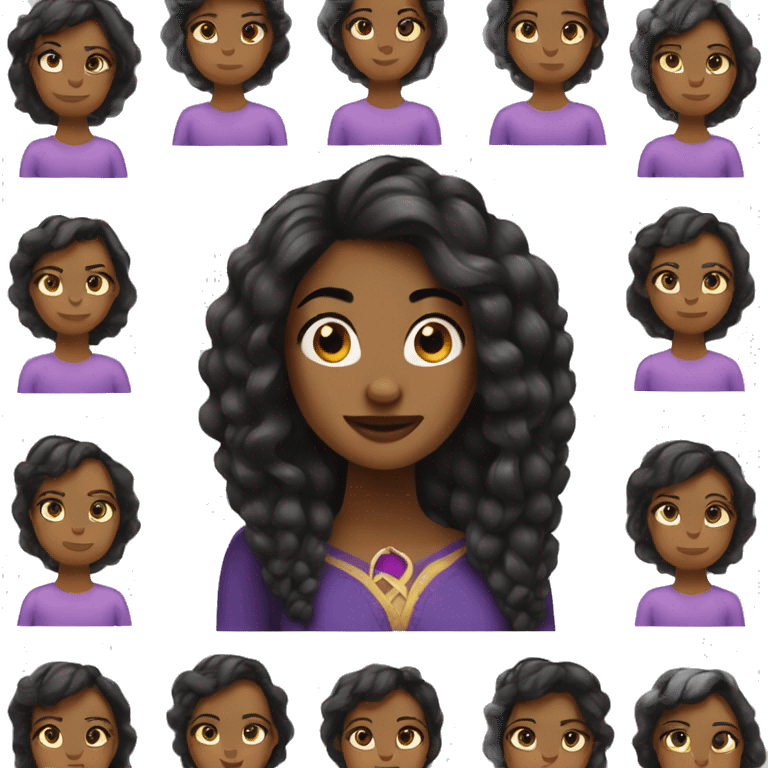 Black woman with Rapunzel hair emoji