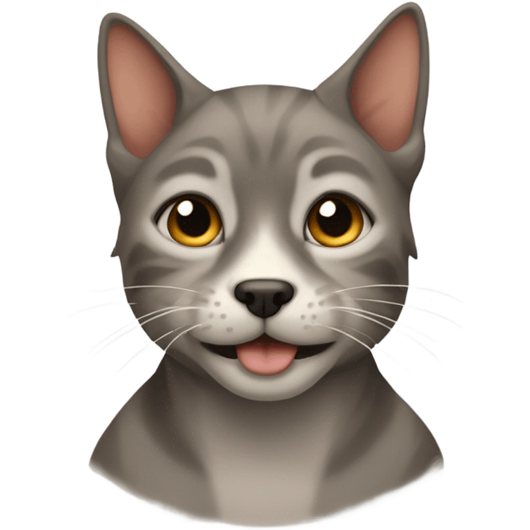 Gato arriba de perro emoji