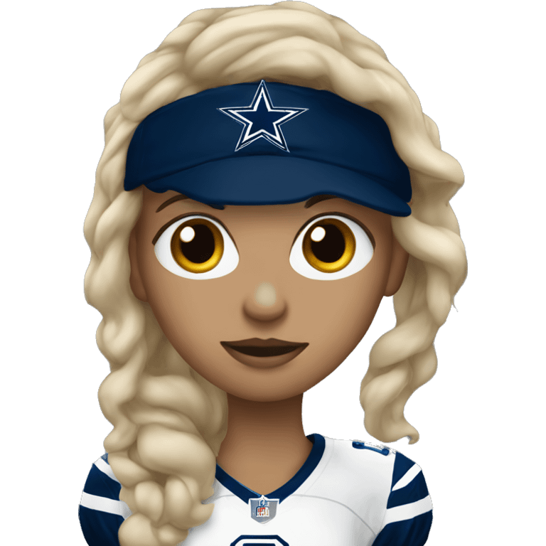 blonde girl in a dallas cowboys jersey emoji