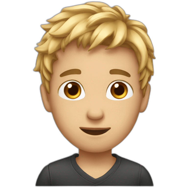 a boy with staright hair emoji