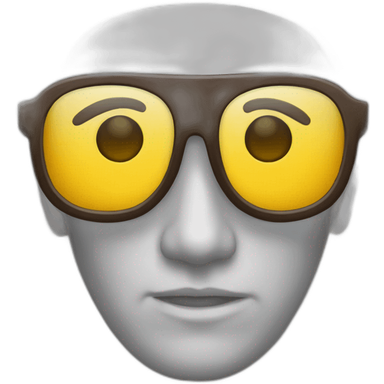 Emoji avec des lunettes étant sérieux emoji