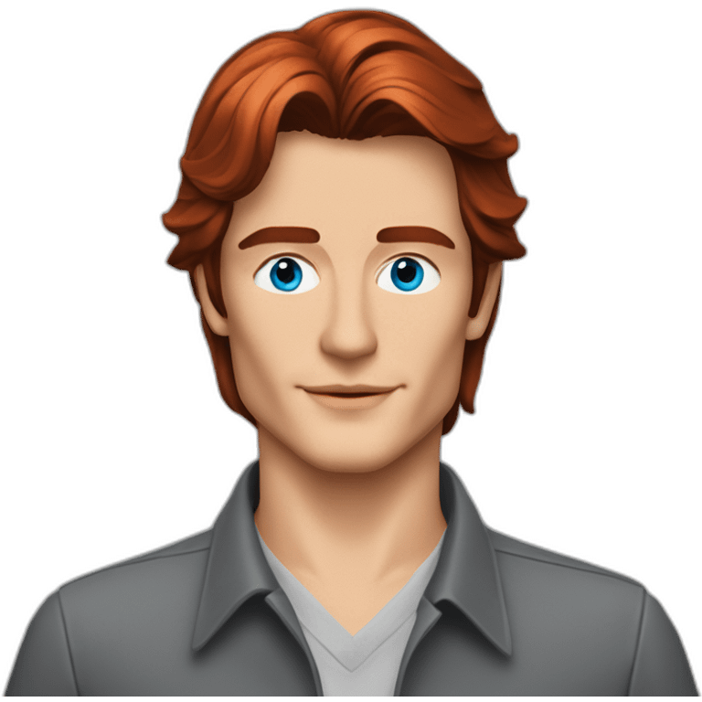 Alain delon young blue eyes red hair software engineer emoji