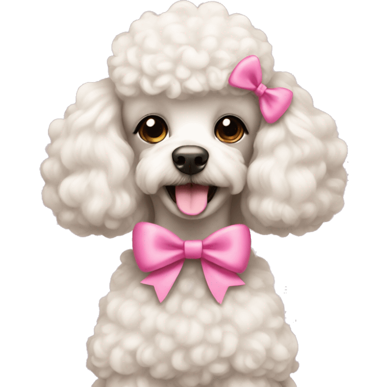 Poodle with pink bow emoji