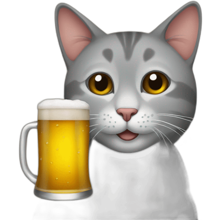 cat drinking a beer emoji