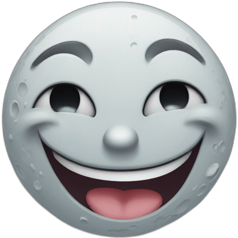 Laughing moon emoji