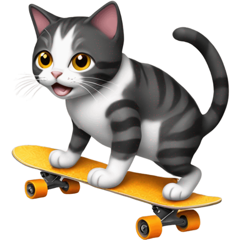 Cat riding skateboard emoji