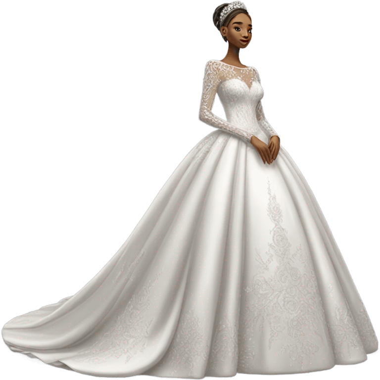 Hyper Realistic ornate ballgown long sleeve Wedding dress displays with diamanté dress only emoji