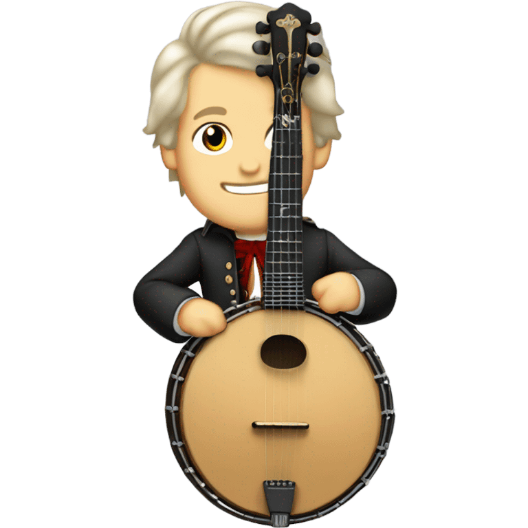 Wolfgang Mozart chibi standing young 5-string banjo emoji