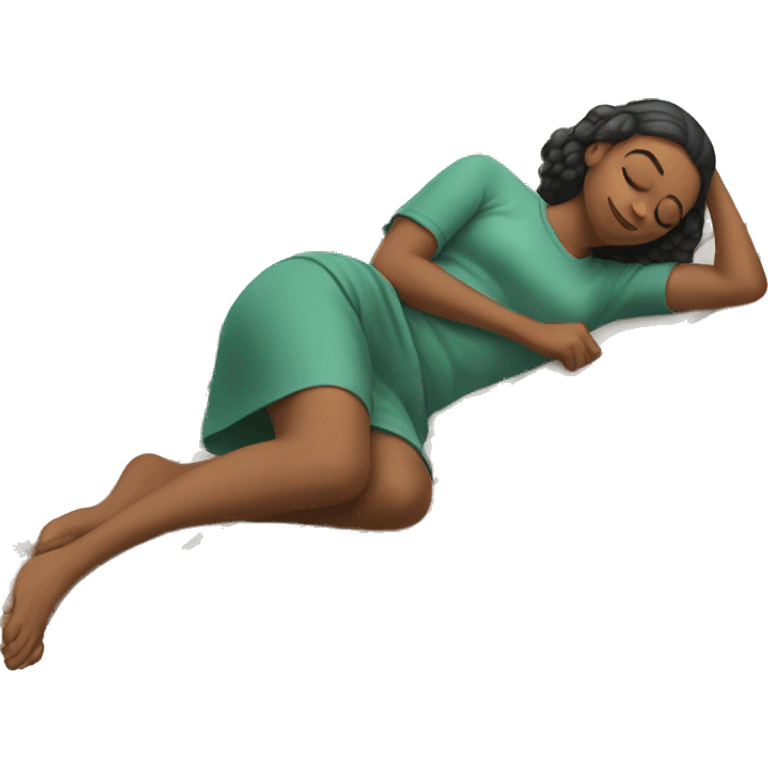 woman laying on her side on a bench propped up by her elbow emoji