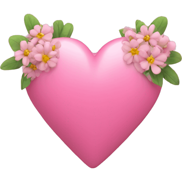 Pink heart with flowers around it emoji