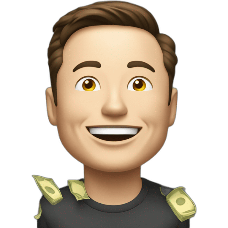 elon musk happy with money all body celebrate emoji